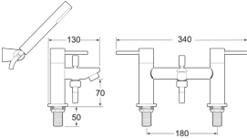 Bath Shower Mixer Tap With Shower Kit. additional image