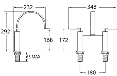 Bath Filler Tap With Swivel Spout (Chrome). additional image