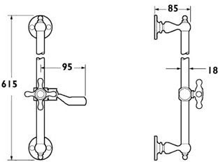 Traditional Riser Rail Kit With Handset (Chrome). additional image