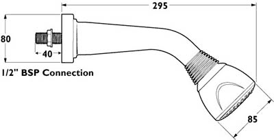 Kit S2 Single Function Shower Head With Arm (Chrome). additional image