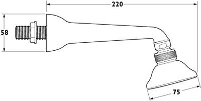 Kit S3 Shower Head And Arm (Swivel Joint, Chrome). additional image