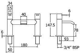 Bath Filler Tap (Chrome). additional image