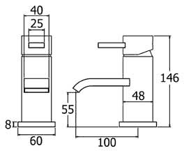 Mini Mono Basin Mixer Tap (Chrome). additional image