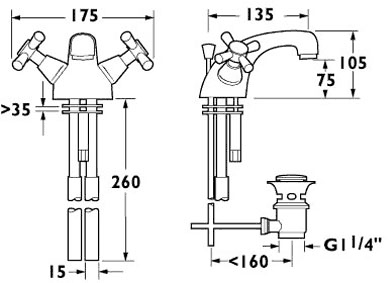 Mono Basin Mixer Tap With Pop Up Waste. additional image