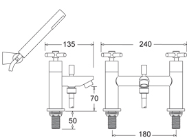 Bath Shower Mixer Tap With Shower Kit And Wall Bracket. additional image