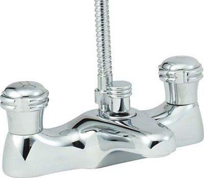 Bath Shower Mixer Tap With Shower Kit (Chrome). additional image