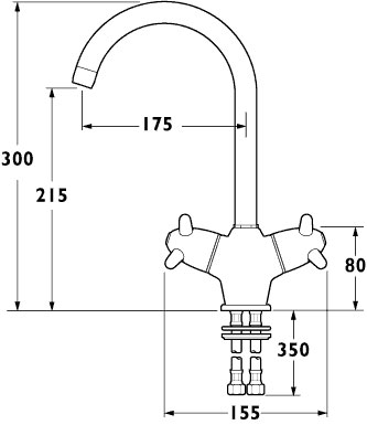 Prelude Monoblock Sink Mixer with Swivel Spout additional image