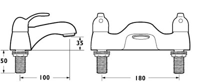 Bath Filler Tap (Chrome). additional image