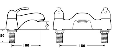 Bath Filler Tap (Gold). additional image