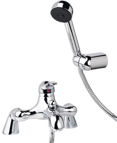 Bath Shower Mixer Tap With Shower Kit (Chrome). additional image