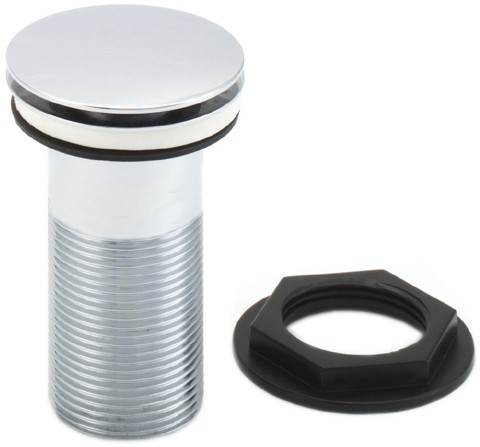 1 1/2" Push Button Basin Waste (Unslotted, Chrome). additional image