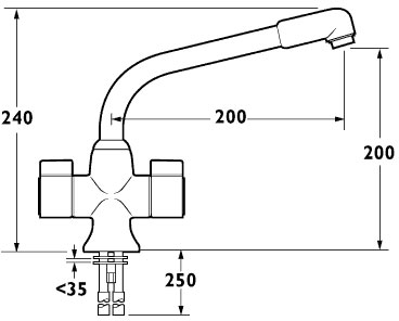 Puffin Dual Flow Kitchen Mixer Tap, Swivel Spout. additional image