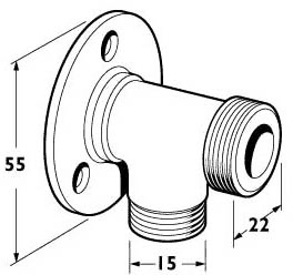 15mm Shower Back Plate Elbows (Pair, Chrome). additional image