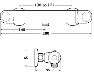 Low Pressure Thermostatic shower valve (chrome). additional image