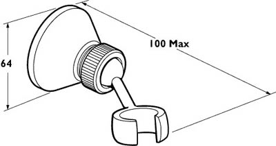 Shower Bracket (Chrome). additional image