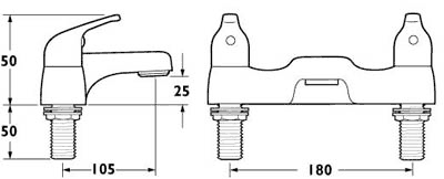 Bath Filler Tap (Chrome). additional image