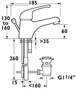 Mono Basin Mixer Tap With Pop Up Waste (Chrome). additional image