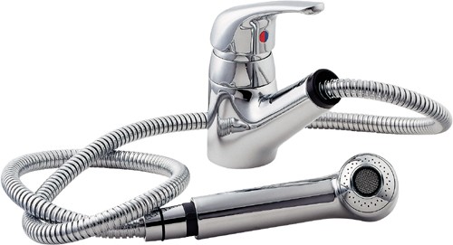 Single Lever Kitchen Tap With Pull Out Rinser (Chrome). additional image