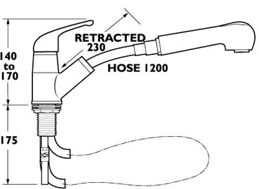 Single Lever Kitchen Tap With Pull Out Rinser (Chrome). additional image