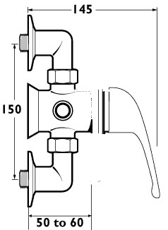 Manual Exposed Shower Valve (Chrome). additional image