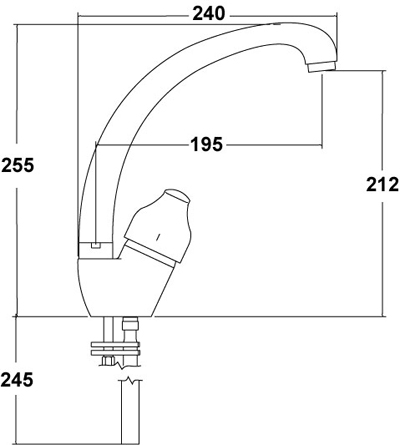 Mono Sink Mixer Tap With Swivel Spout. additional image