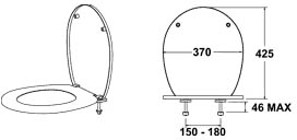 Toilet Seat With Plasic Hinges (White, Plastic). additional image