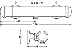 Senate Low Pressure Thermostatic Shower Valve (Gold). additional image