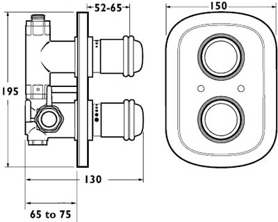 Thermostatic Concealed Shower Valve (Chrome). additional image