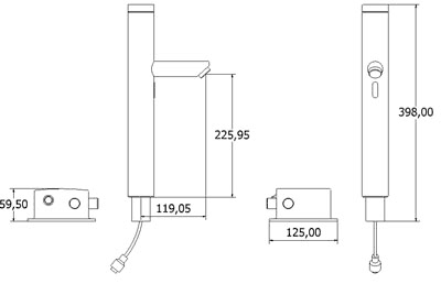 High Rise Electronic Basin Sensor Tap (Battery Or Mains Powered). additional image