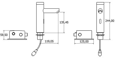 Electronic Basin Sensor Tap (Battery Or Mains Powered). additional image