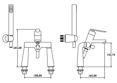 Bath Shower Mixer Tap With Shower Kit And Wall Bracket (Chrome). additional image