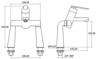 Bath Filler Tap (Chrome). additional image