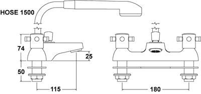 Bath Shower Mixer Tap With Shower Kit. additional image