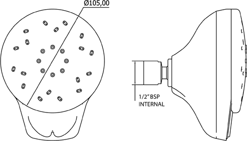 Awatea Multi Function Shower Rose With Swivel Joint (Chrome). additional image