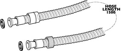 1.5M Double Interlock Shower Hose.  (Chrome) additional image