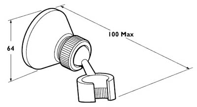 Adjustable Shower Bracket With White Spigot (Chrome). additional image