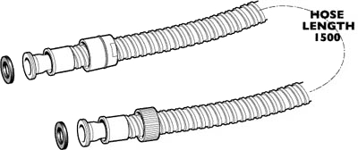 1.5M Wide-Bore High Flow Shower Hose. (Gold) additional image