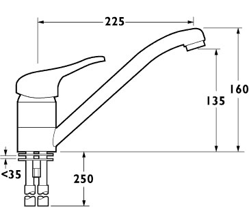 Sezana Mono Sink Mixer with 1/4 Turn, Swivel Spout. additional image