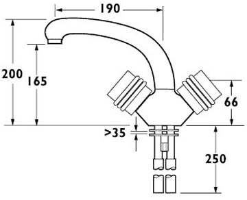 Dual Flow Mono Sink Mixer Tap With Swivel Spout. additional image