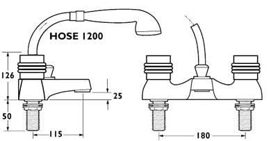 Bath Shower Mixer Tap With Shower Kit. additional image