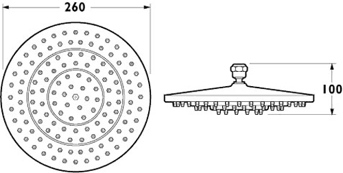 10" Shower Head With Swivel Joint (Chrome). additional image