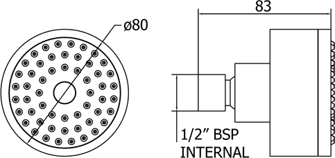 Single Mode Shower Head With Swivel Joint (Chrome). additional image