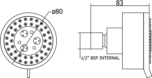 3 Mode Shower Head With Swivel Joint (Chrome). additional image