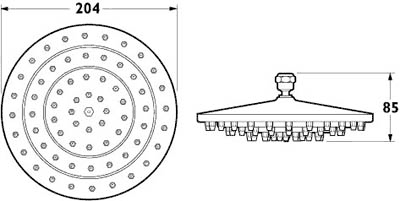 8" Shower Head With Swivel Joint (Chrome). additional image