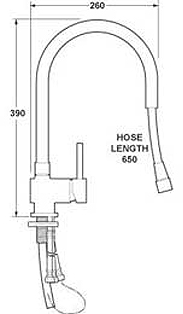 Mono Sink Mixer Tap With Pull Out Rinser And Swivel Spout. additional image