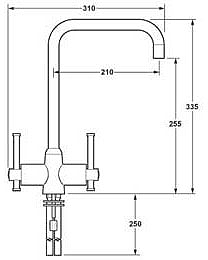 T-Bar Mono Sink Mixer Tap With Swivel Spout. additional image