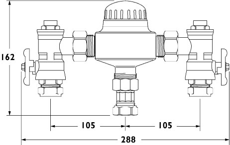 22mm Thermostatic Blending Valve. additional image