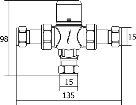 TMV3. 15mm Thermostatic Blending Valve. additional image