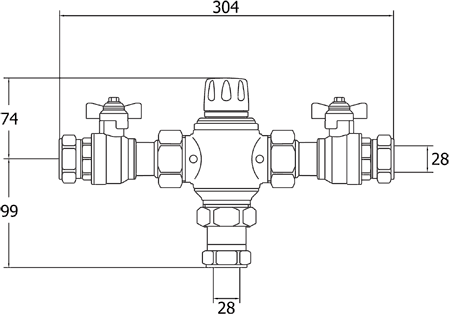 TMV2. 28mm Thermostatic Blending Valve. additional image