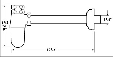 1 1/4" Bottle Trap (Chrome). additional image